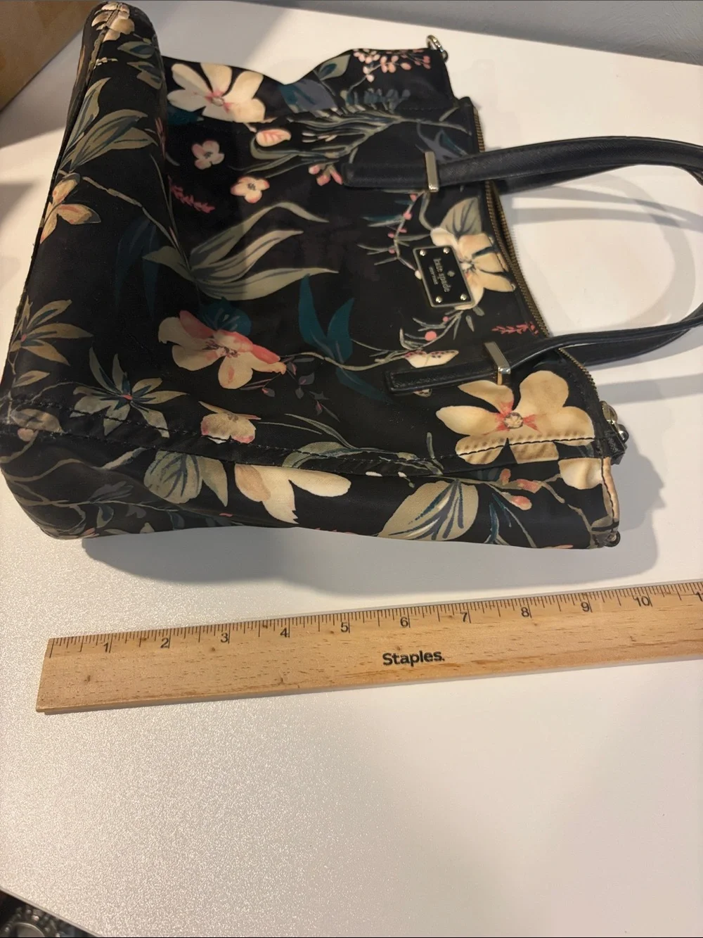 kate spade Wilson botanical satchel black floral print